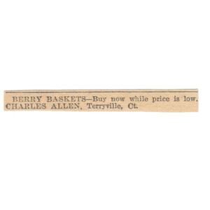 Berry Baskets Charles Allen Terryville CT 1905 Magazine Ad AF1-NES4
